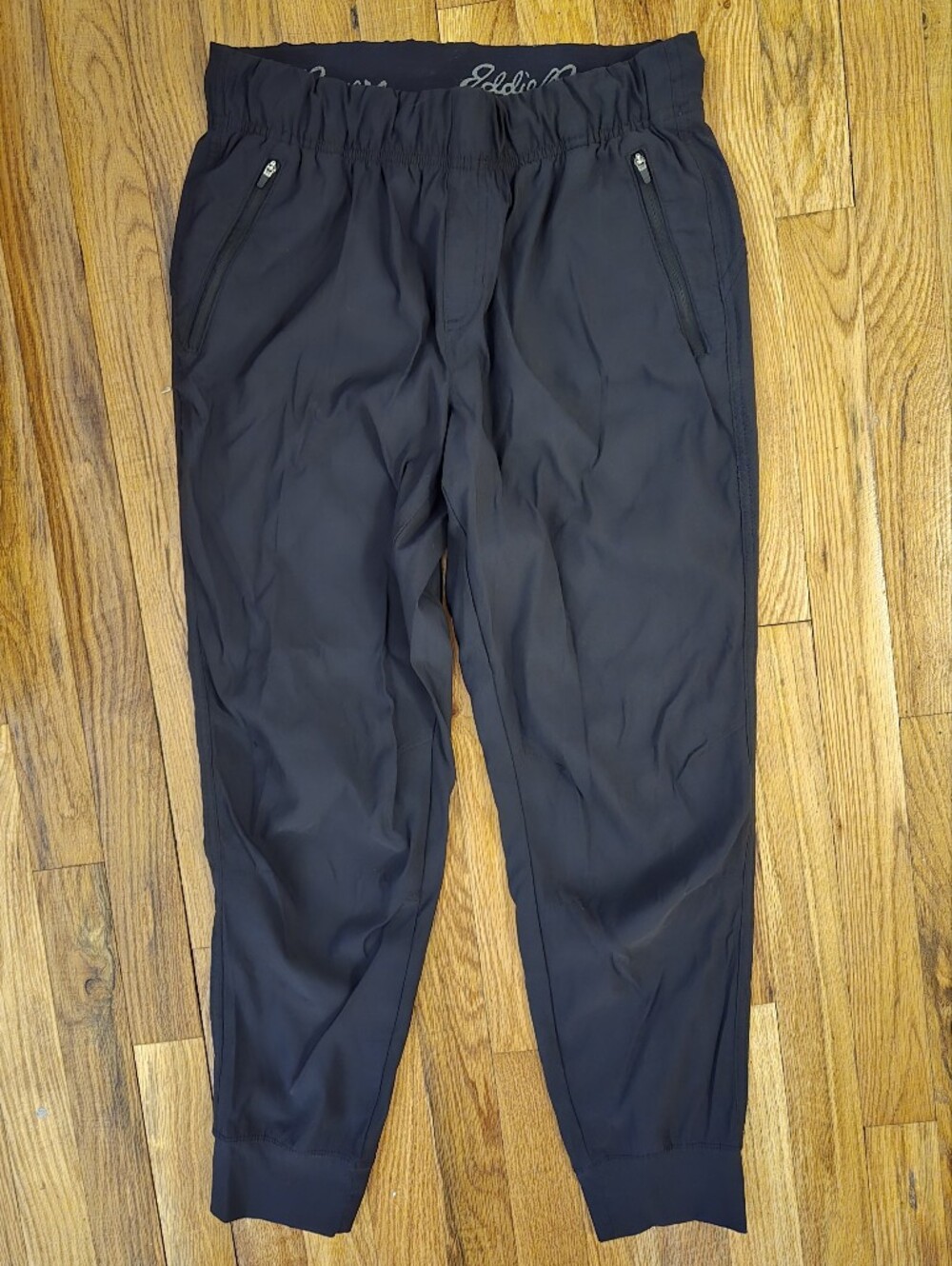 EDDIE BAUER Jogger Black Lounge Travel Active Pants 8 Medium